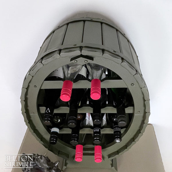 Barrel Style Oval Wine Bottle Rack For Worktop – Top surface detail showing smooth, satin finish and edge profile