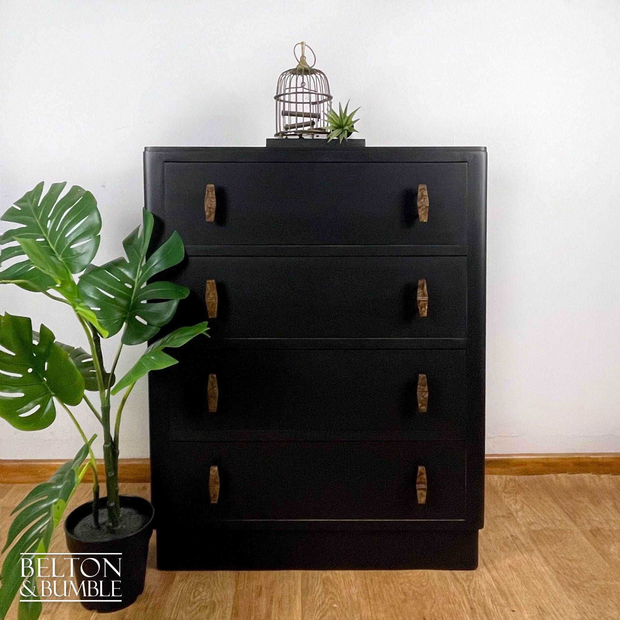 Four Drawer Chest of Drawers in Black and Walnut-Belton & Bumble