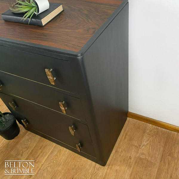 Four Drawer Chest of Drawers in Black and Walnut-Belton & Butler