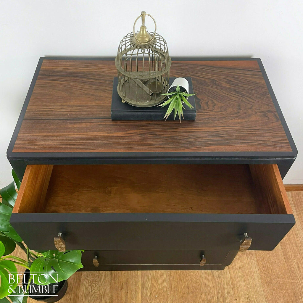 Four Drawer Chest of Drawers in Black and Walnut-Belton & Bumble