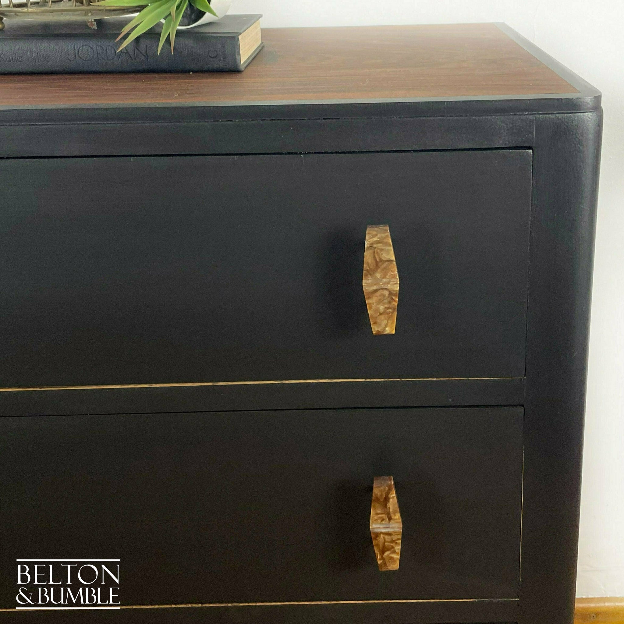 Four Drawer Chest of Drawers in Black and Walnut-Belton & Bumble