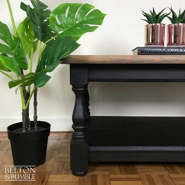 Black and Grey Stained Solid Wood Coffee Table-Belton & Butler