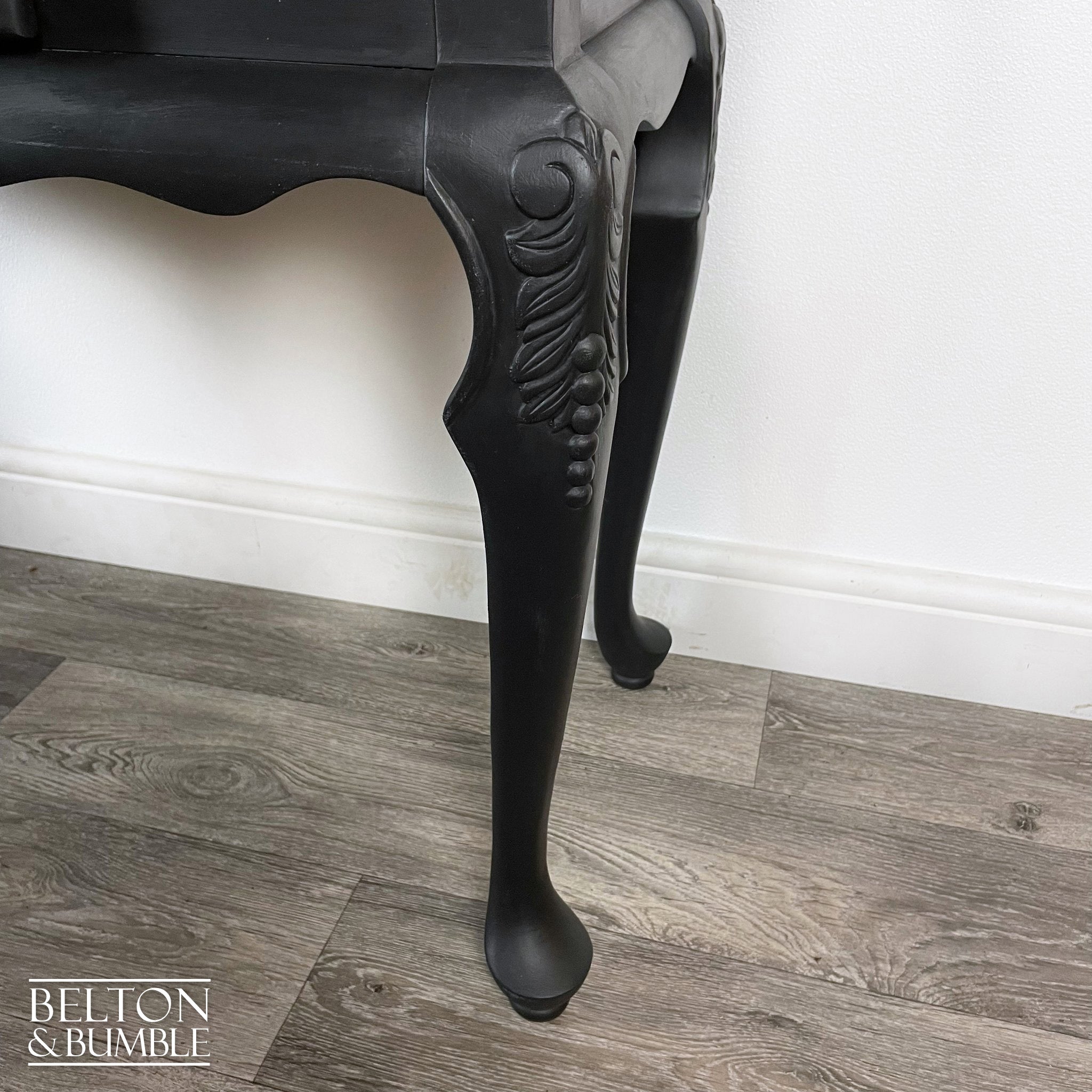 Carved Console Table in Black-Belton & Bumble