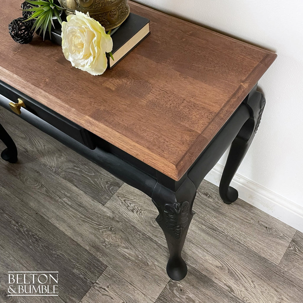 Carved Console Table in Black-Belton & Bumble