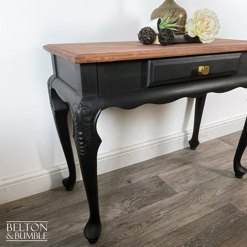 Carved Console Table in Black-Belton & Bumble