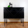 Drinks Cabinet or Record Cabinet in Black with Lift Lid and Fall Front-Belton & Bumble