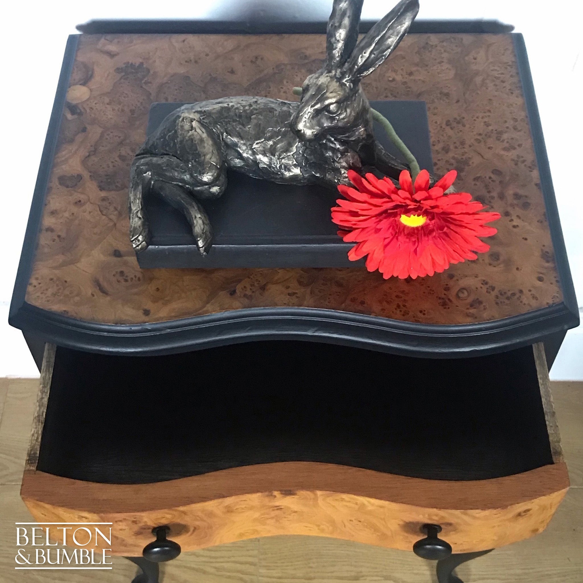 Walnut and Black Petite Chest of Drawers-Belton & Bumble