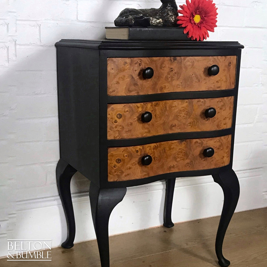 Walnut and Black Petite Chest of Drawers-Belton & Bumble