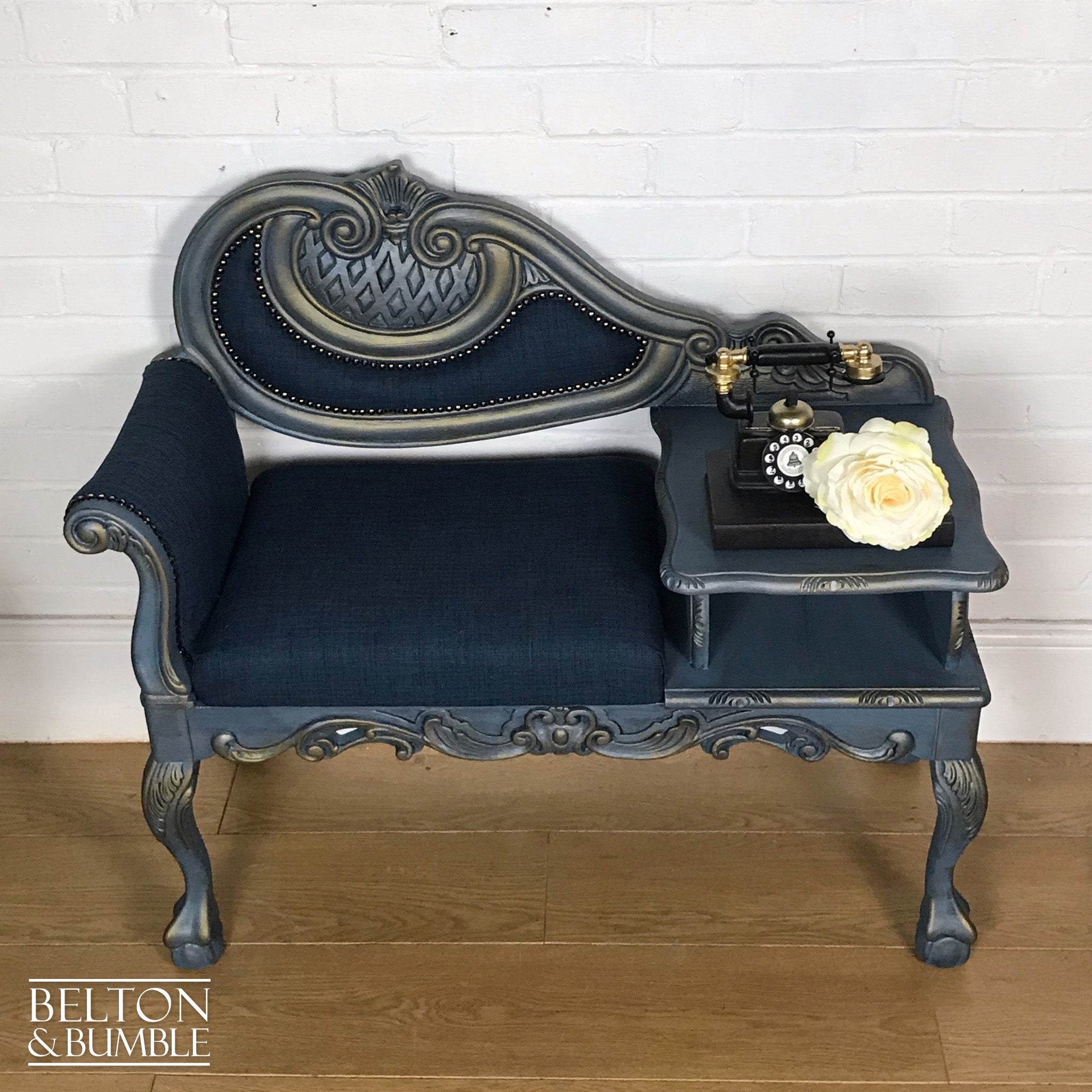 Blue and Gold Conversation Seat-Belton & Bumble