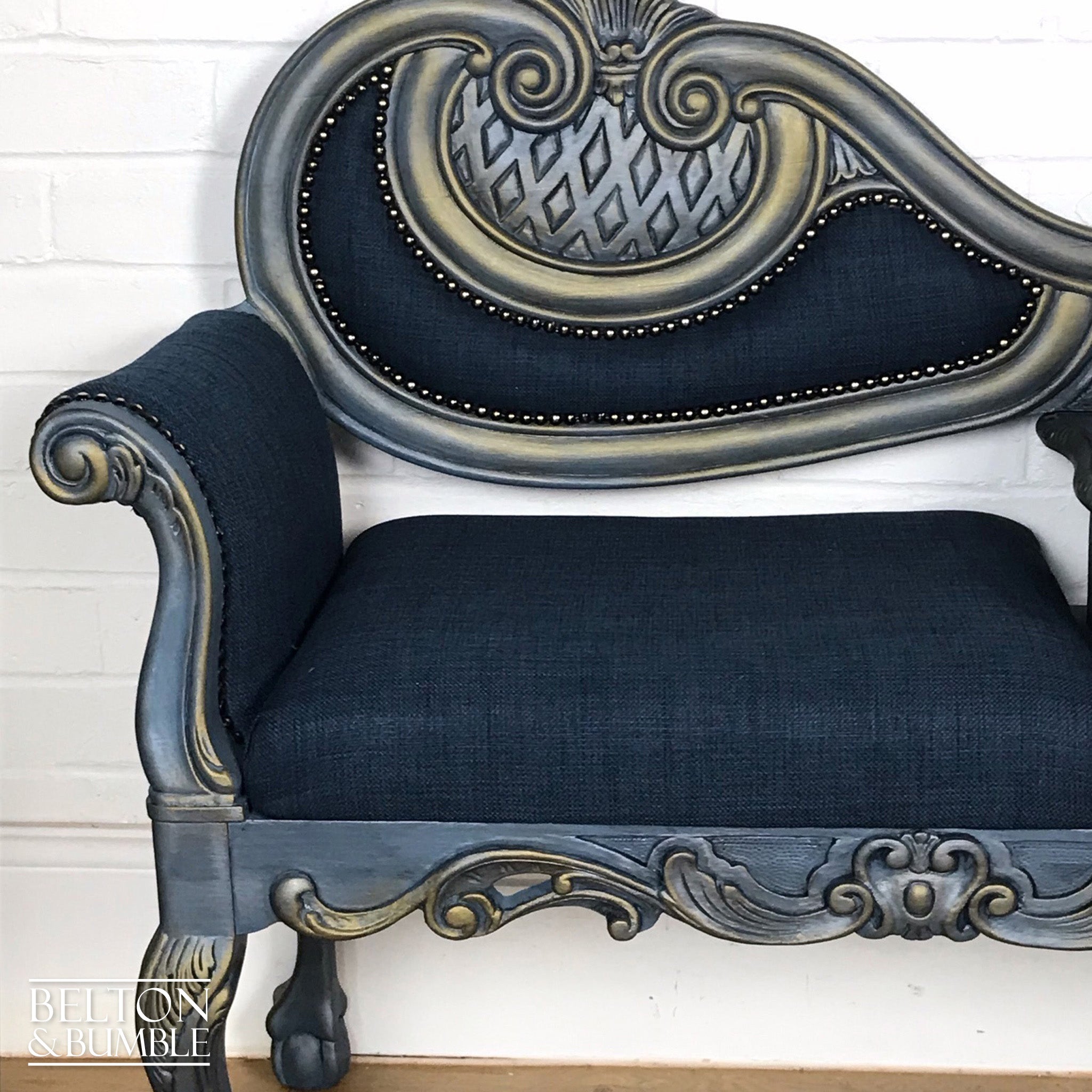 Blue and Gold Conversation Seat-Belton & Bumble