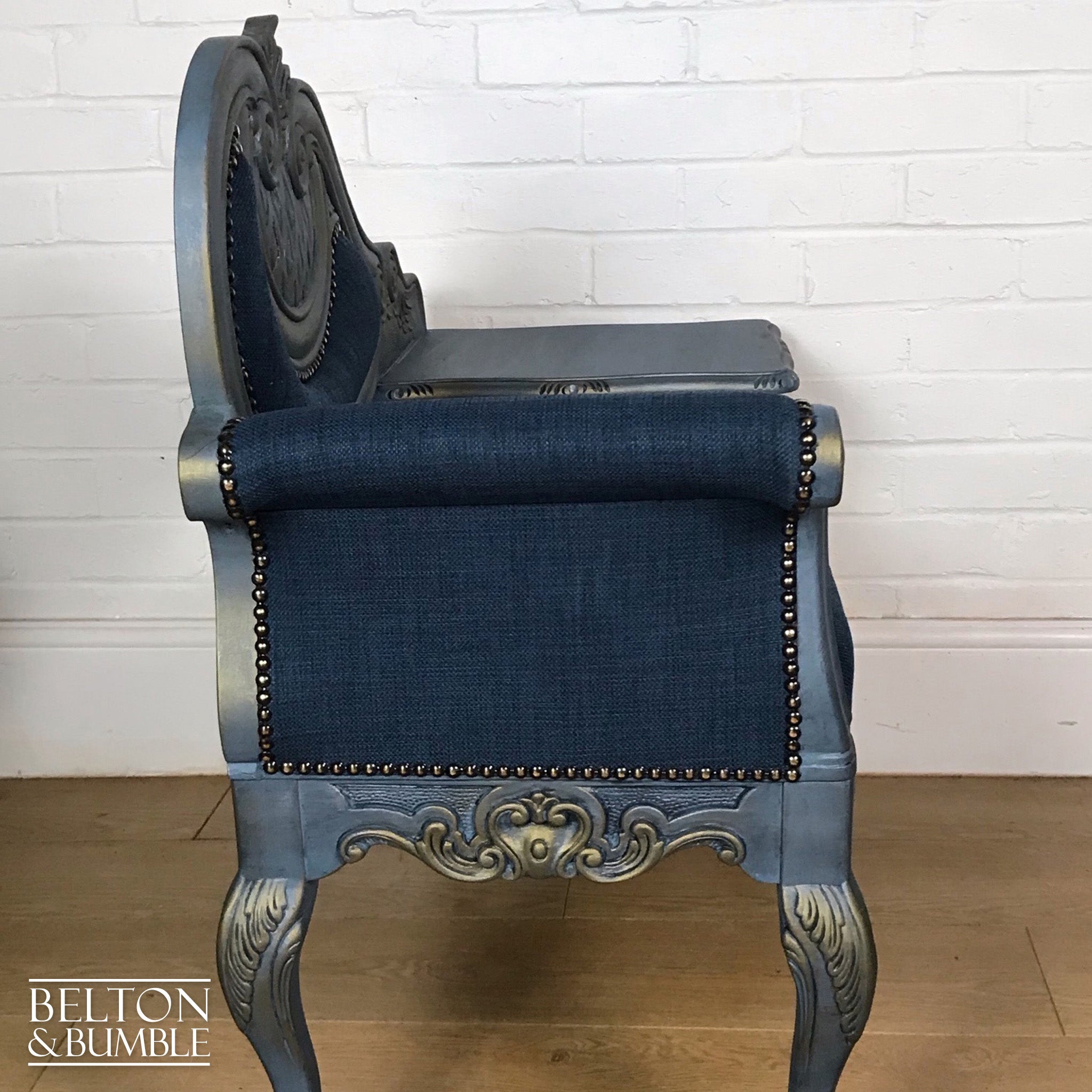 Blue and Gold Conversation Seat-Belton & Bumble