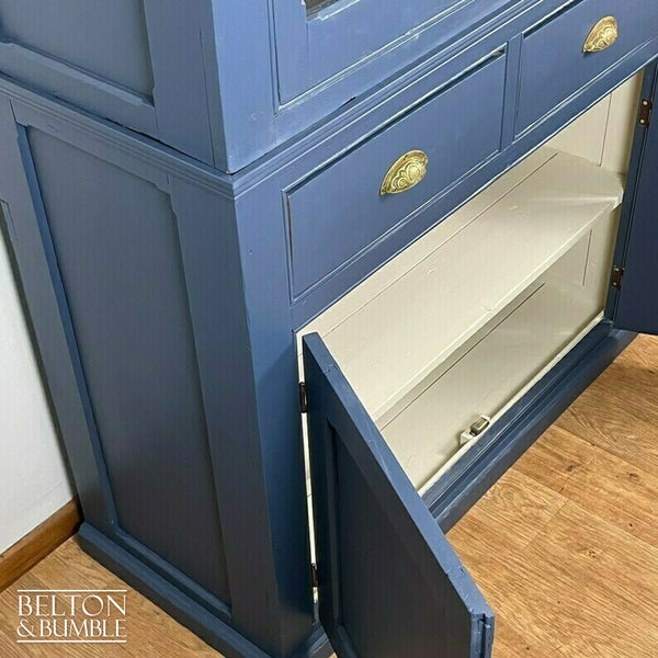 Large Vintage Dresser Display Cupboard in Blue & Cream-Belton & Butler