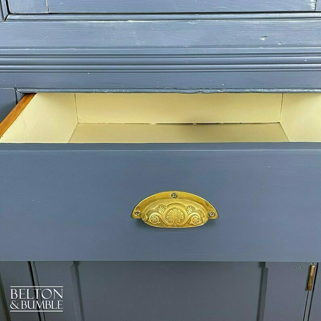 Large Vintage Dresser Display Cupboard in Blue & Cream-Belton & Bumble