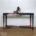 Navy Blue and Pink Glass Topped Hallway Console Table-Belton & Bumble