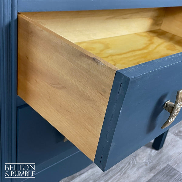 Three Drawer Chest of Drawers in Blue and Walnut-Belton & Butler