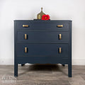 Three Drawer Chest of Drawers in Blue and Walnut-Belton & Bumble