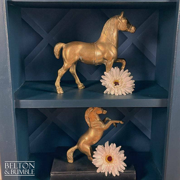 Vintage Pine Bookcase in Navy Blue-Belton & Butler