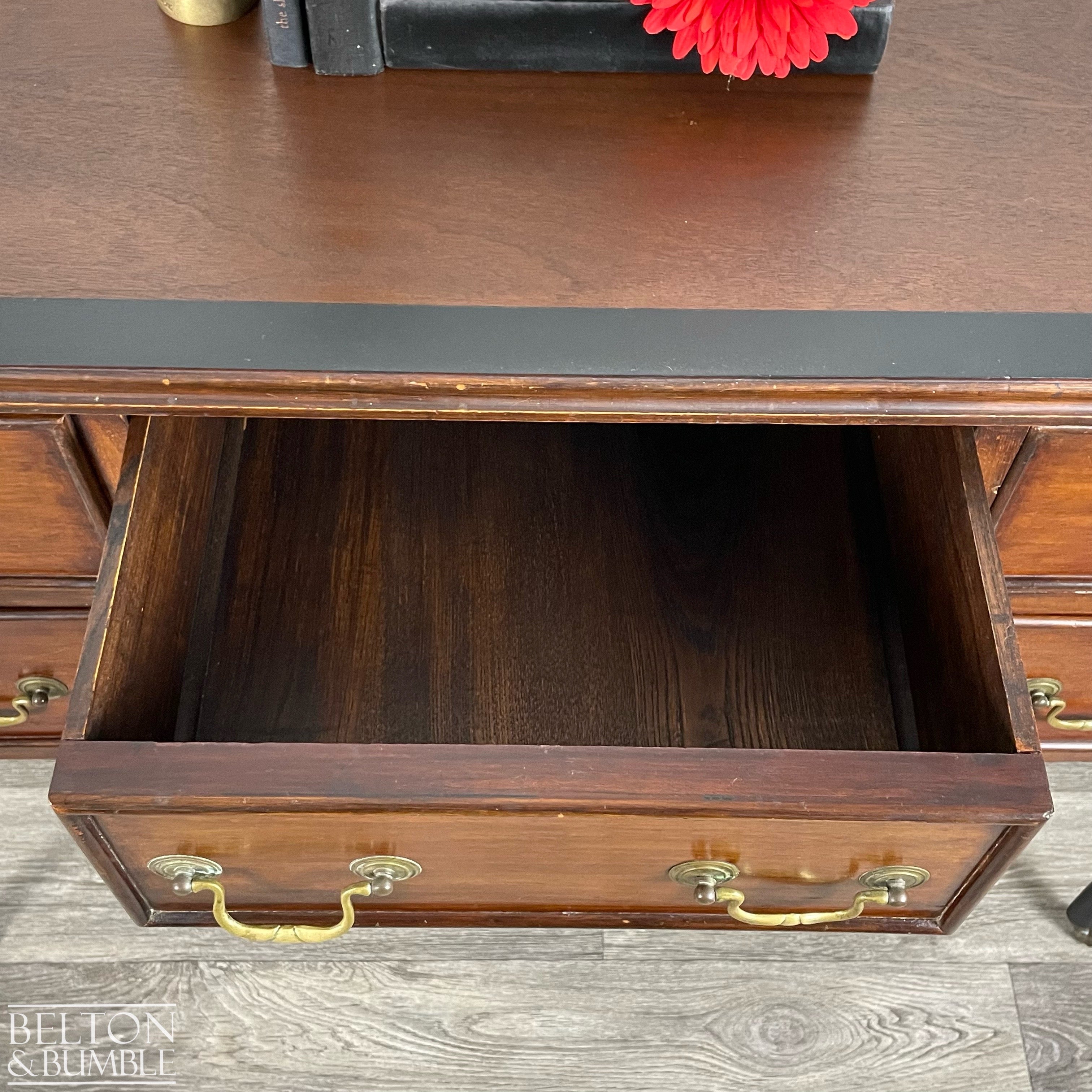 Mahogany Five Drawer Desk / Dressing Table-Belton & Bumble