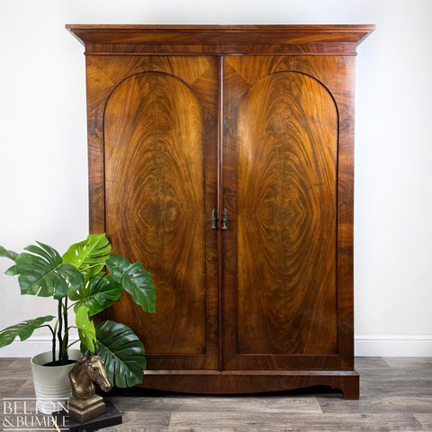 Vintage Walnut Double Door Armoire Wardrobe-Wardrobe-Belton & Butler