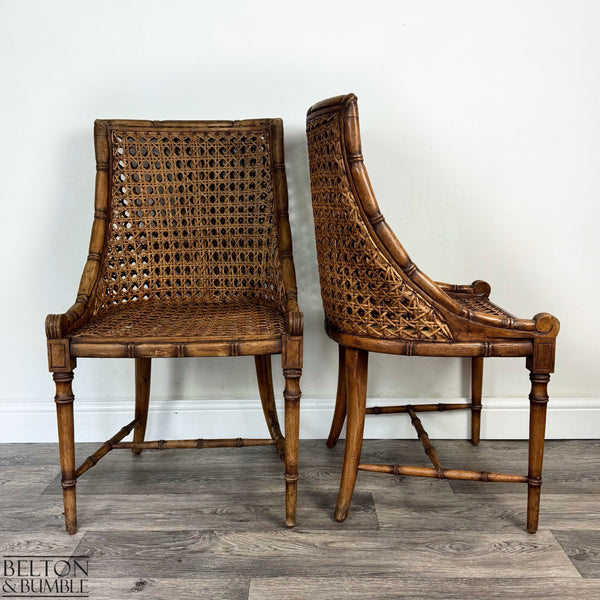 Set of 6 Vintage Bamboo & Cane Dining Chairs-Belton & Butler