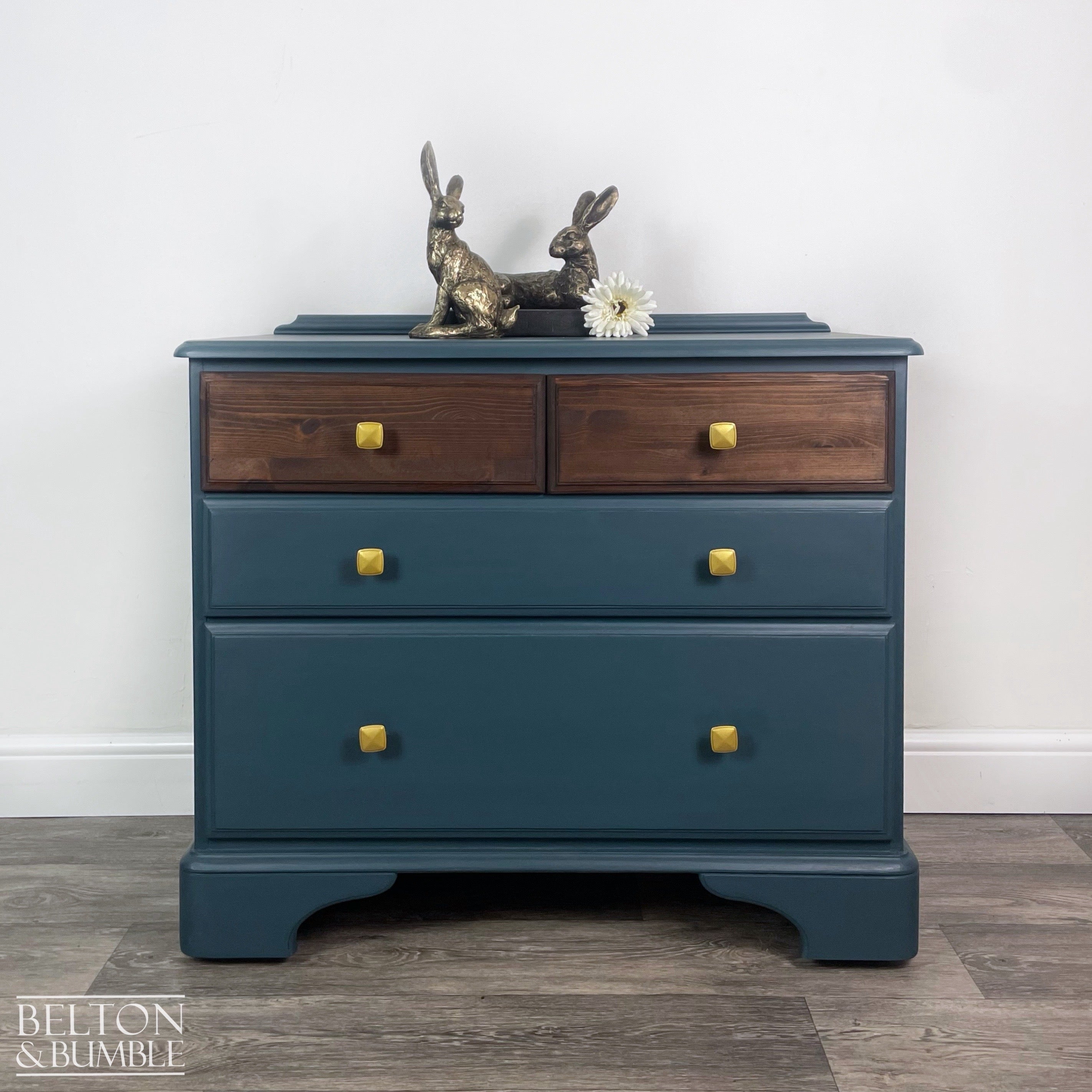 Four Drawer Pine Chest of Drawers by Ducal in Blue-Belton & Bumble