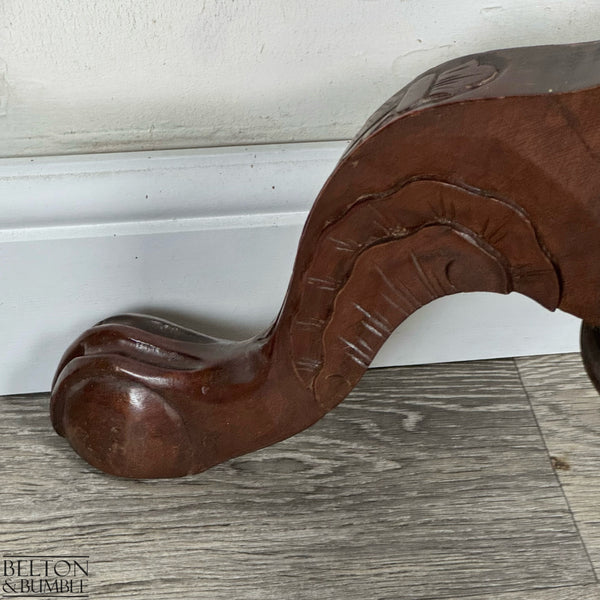 Vintage Solid Wood Carved Torchere Plant Stand / Pedestal