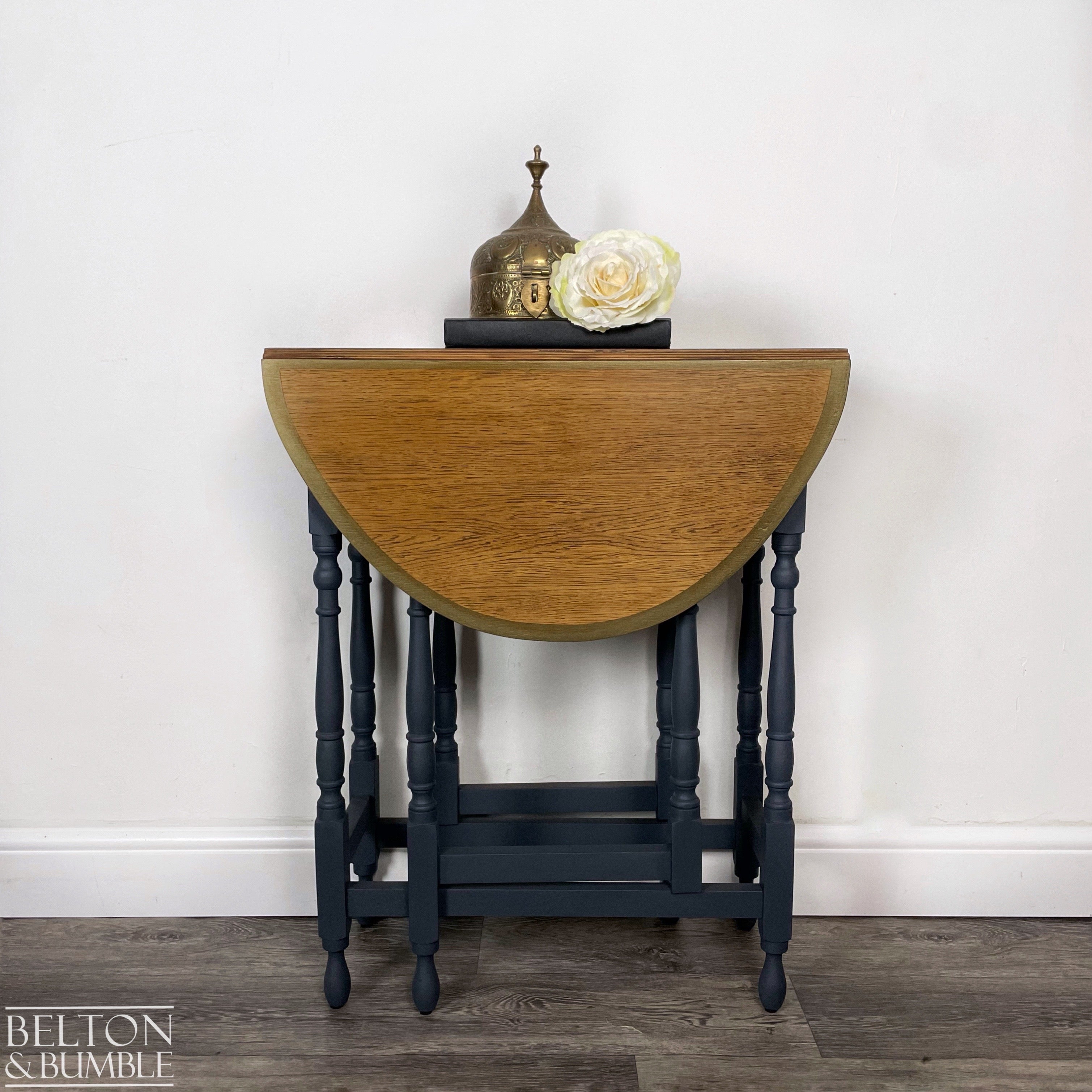 Gate Leg Drop Leaf Dining Table in Navy-Belton & Bumble