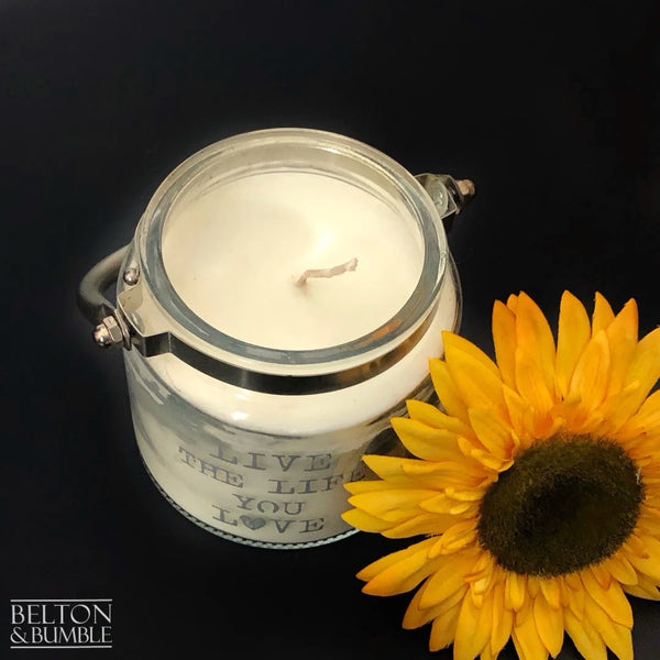 Soy Wax Glass Jar Candle with “Cocoa Butter” Scent-Belton & Butler