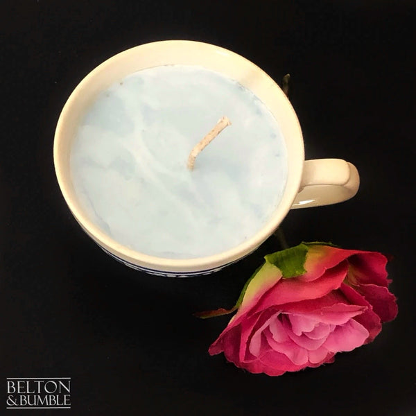 Soy Wax Vintage Teacup Candle with “Sea Breeze” Scent-Belton & Butler