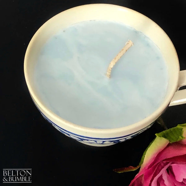 Soy Wax Vintage Teacup Candle with “Sea Breeze” Scent-Belton & Butler