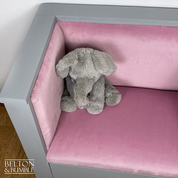 Children’s Reading Seat and Storage Bookcase Set – Velvet chair padding left 