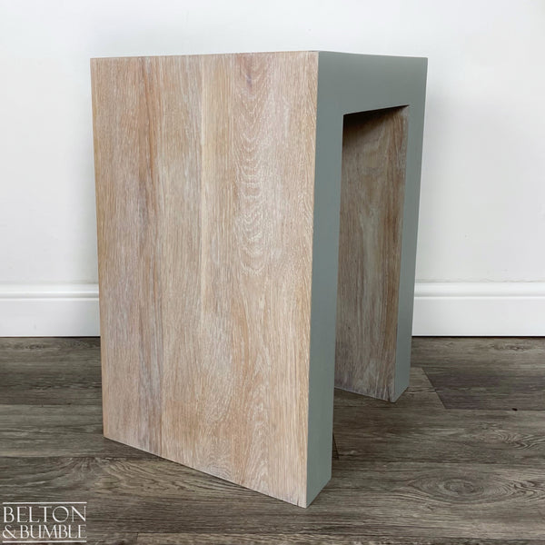 Contemporary Oak Side Table – side view