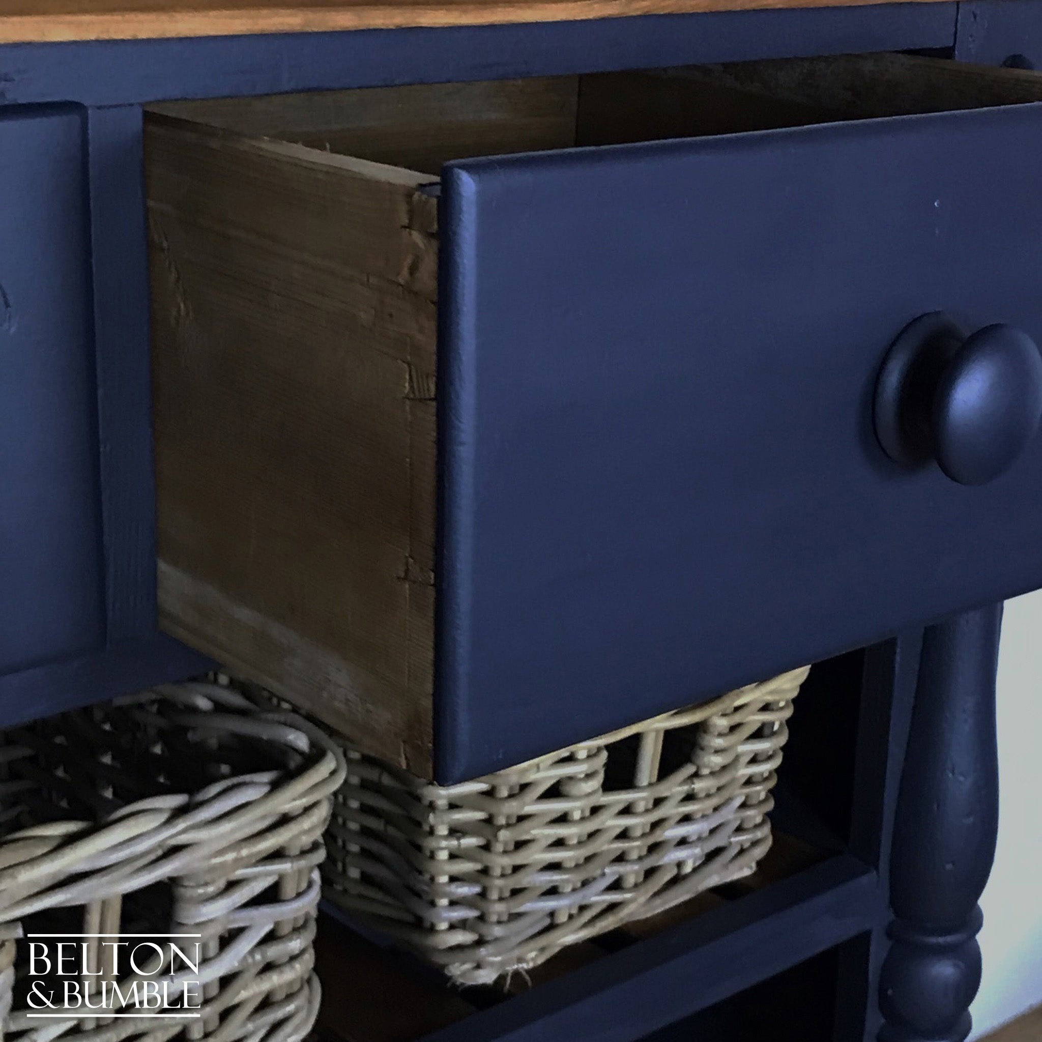 Navy Blue Large Shelved Country Storage Unit-Belton & Bumble