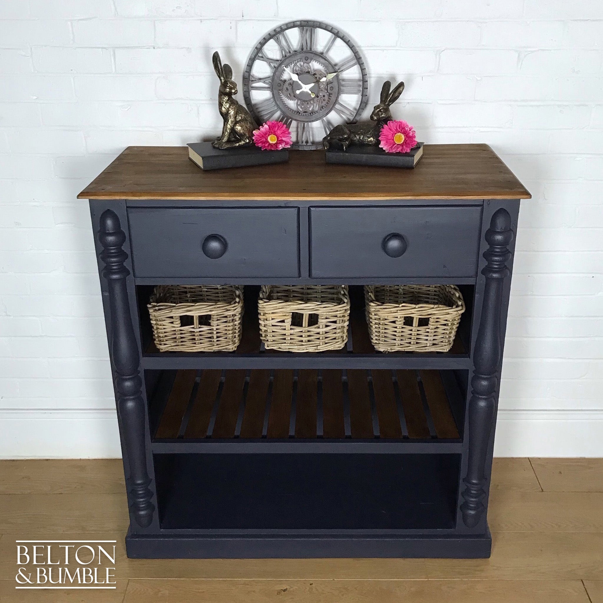 Navy Blue Large Shelved Country Storage Unit-Belton & Bumble
