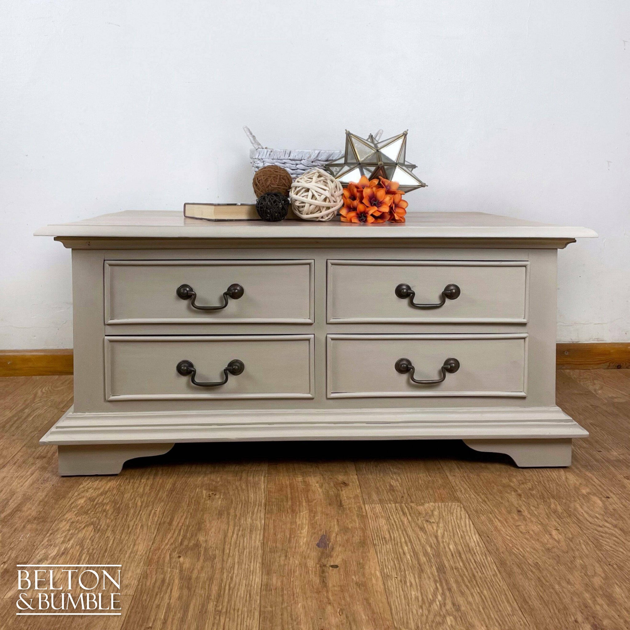 Rectangle Coffee Table with Storage in Stone-Belton & Bumble