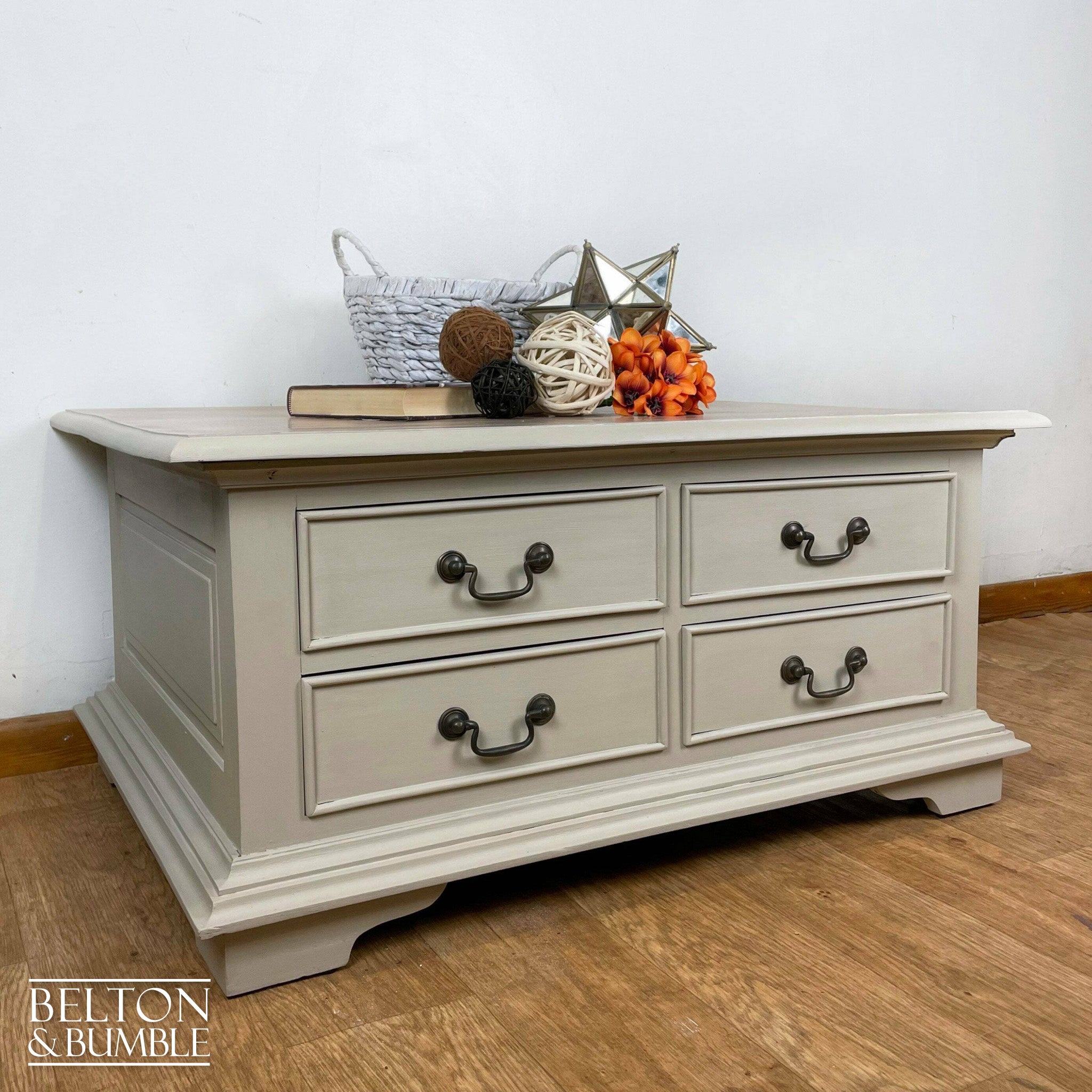 Rectangle Coffee Table with Storage in Stone-Belton & Bumble