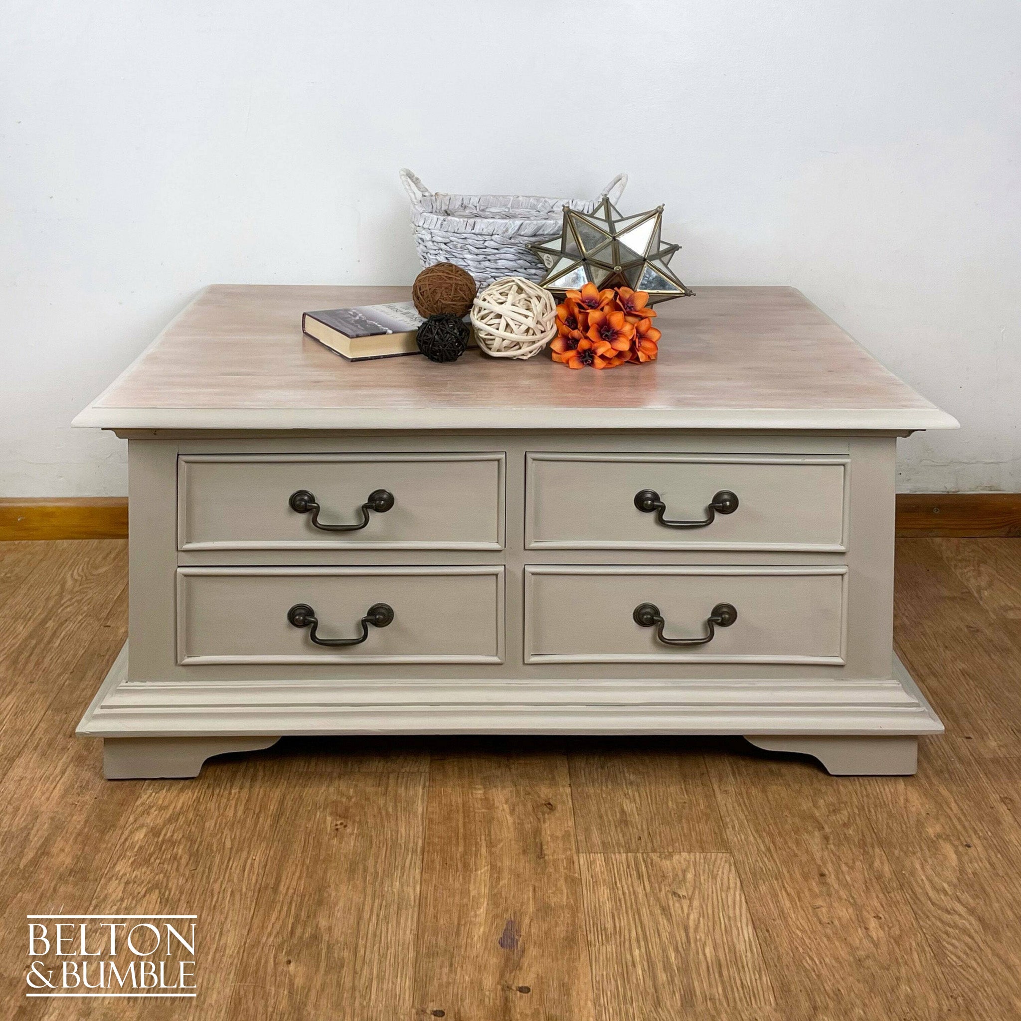 Rectangle Coffee Table with Storage in Stone-Belton & Bumble
