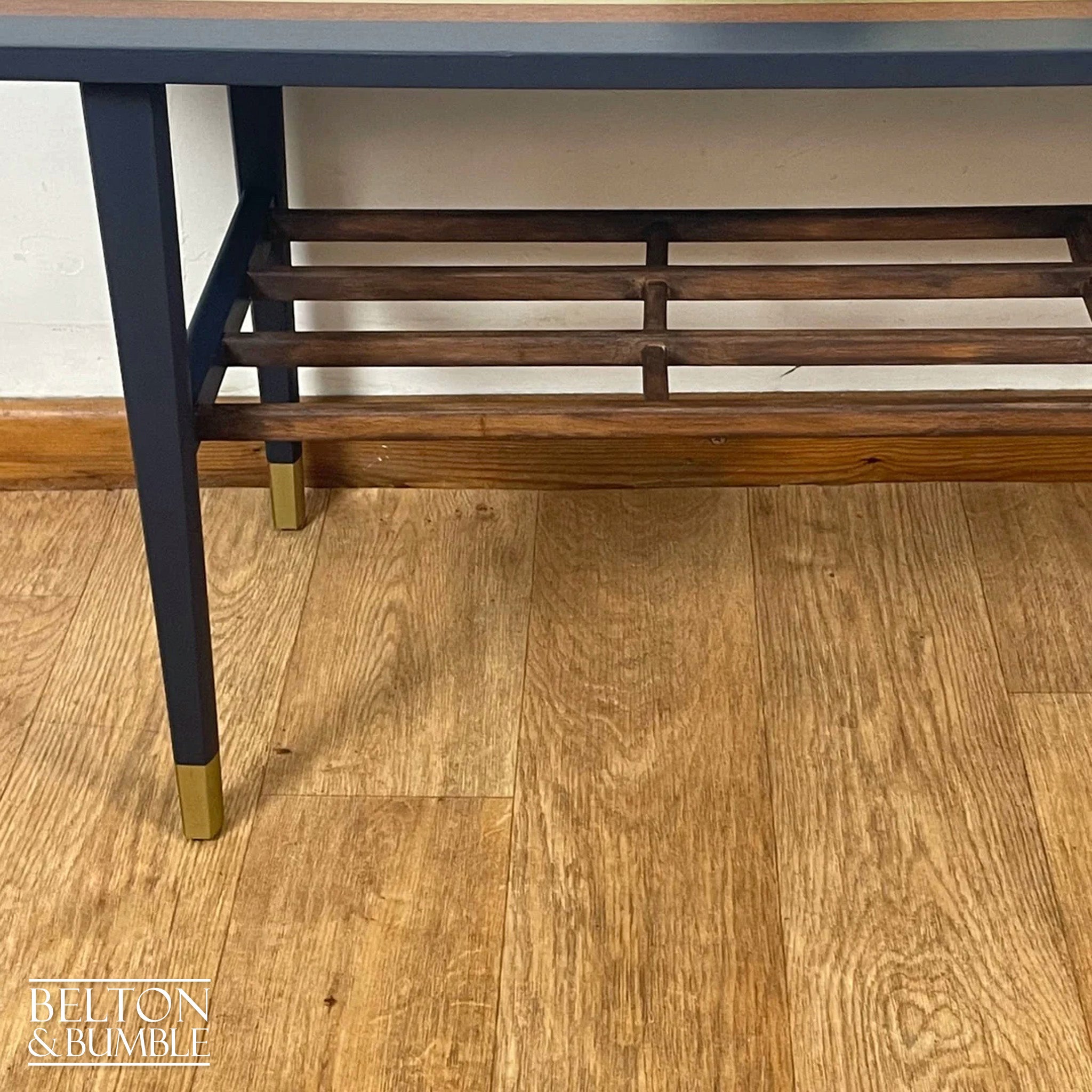 Coffee Table with shelf by Nathan Furniture in Navy Blue-Belton & Bumble
