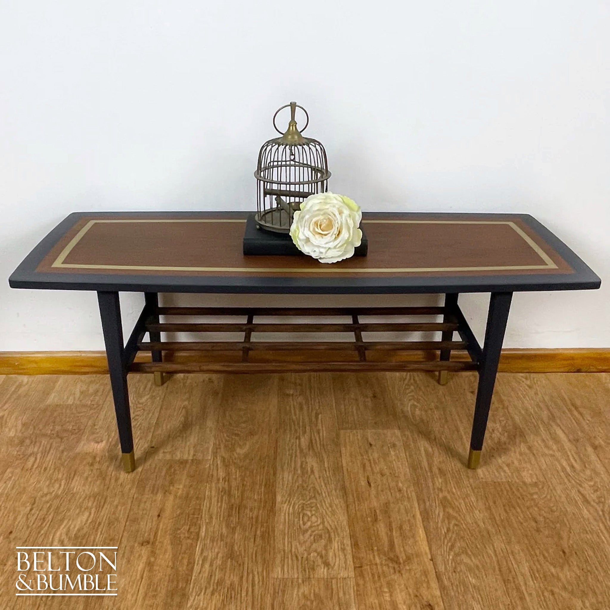 Coffee Table with shelf by Nathan Furniture in Navy Blue-Belton & Bumble