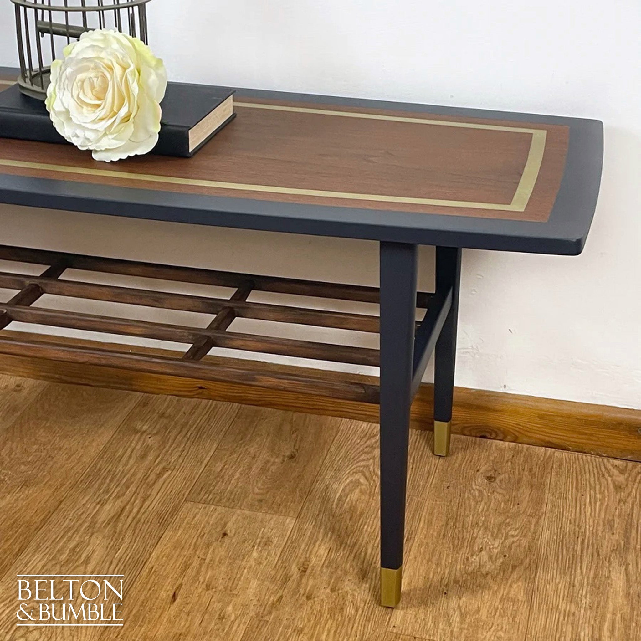 Coffee Table with shelf by Nathan Furniture in Navy Blue-Belton & Bumble