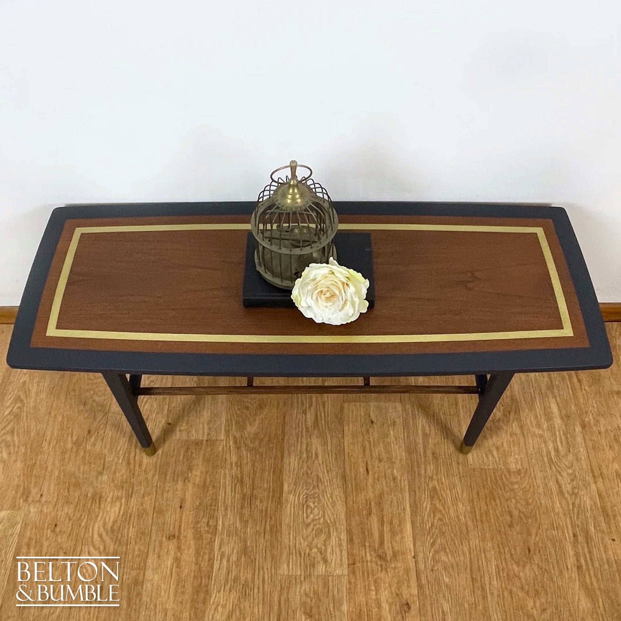 Coffee Table with shelf by Nathan Furniture in Navy Blue-Belton & Bumble