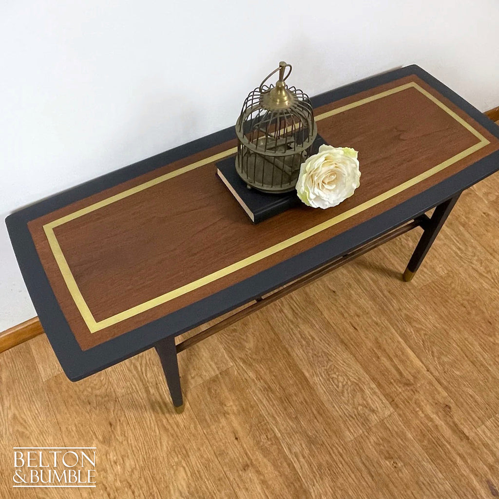 Coffee Table with shelf by Nathan Furniture in Navy Blue-Belton & Bumble