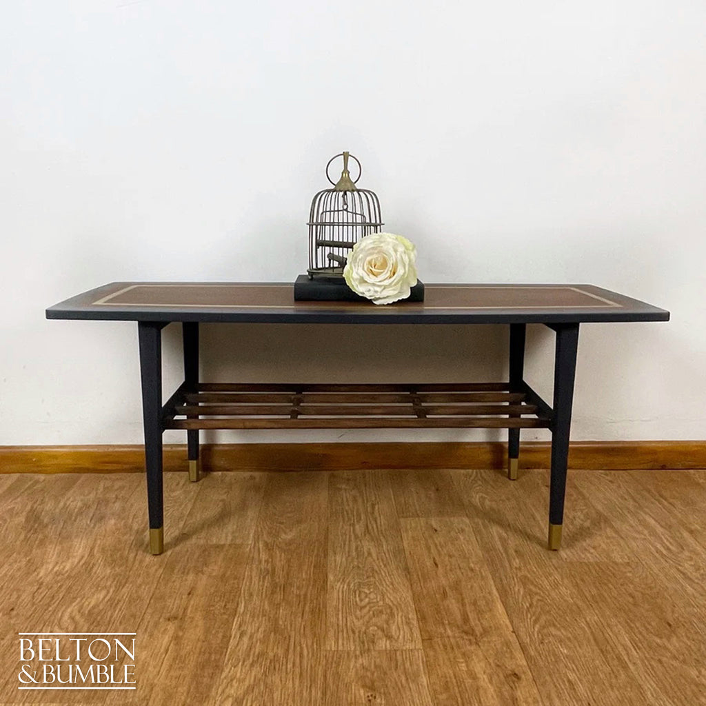 Coffee Table with shelf by Nathan Furniture in Navy Blue-Belton & Bumble
