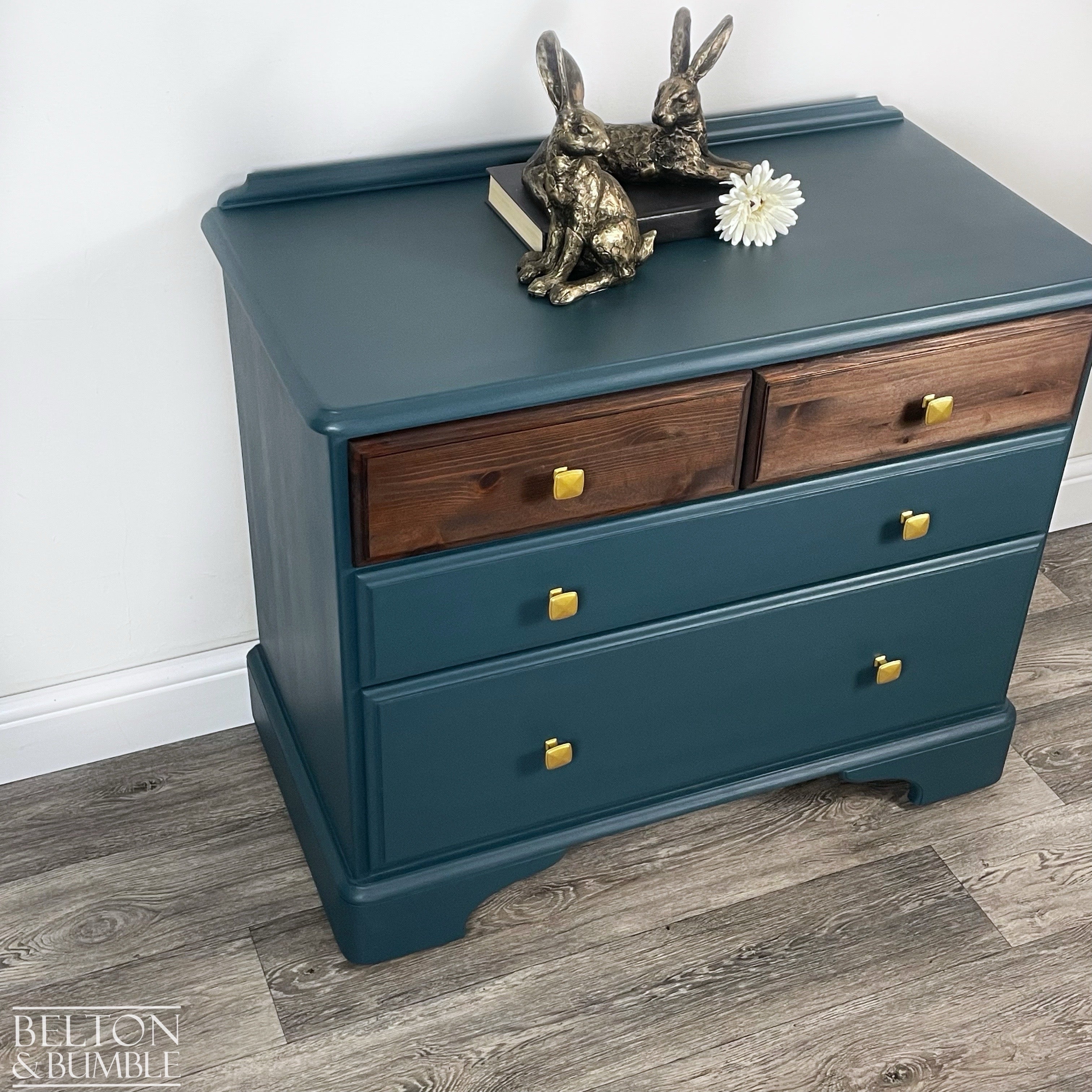 Four Drawer Pine Chest of Drawers by Ducal in Blue-Belton & Bumble