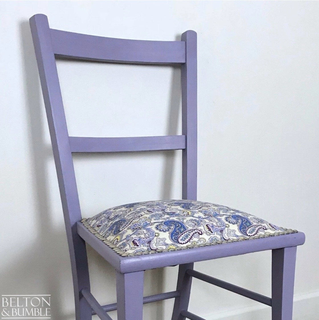 Petite Pale Purple and Paisley Bedroom Chair