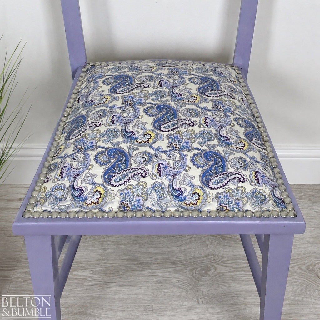 Petite Pale Purple and Paisley Bedroom Chair