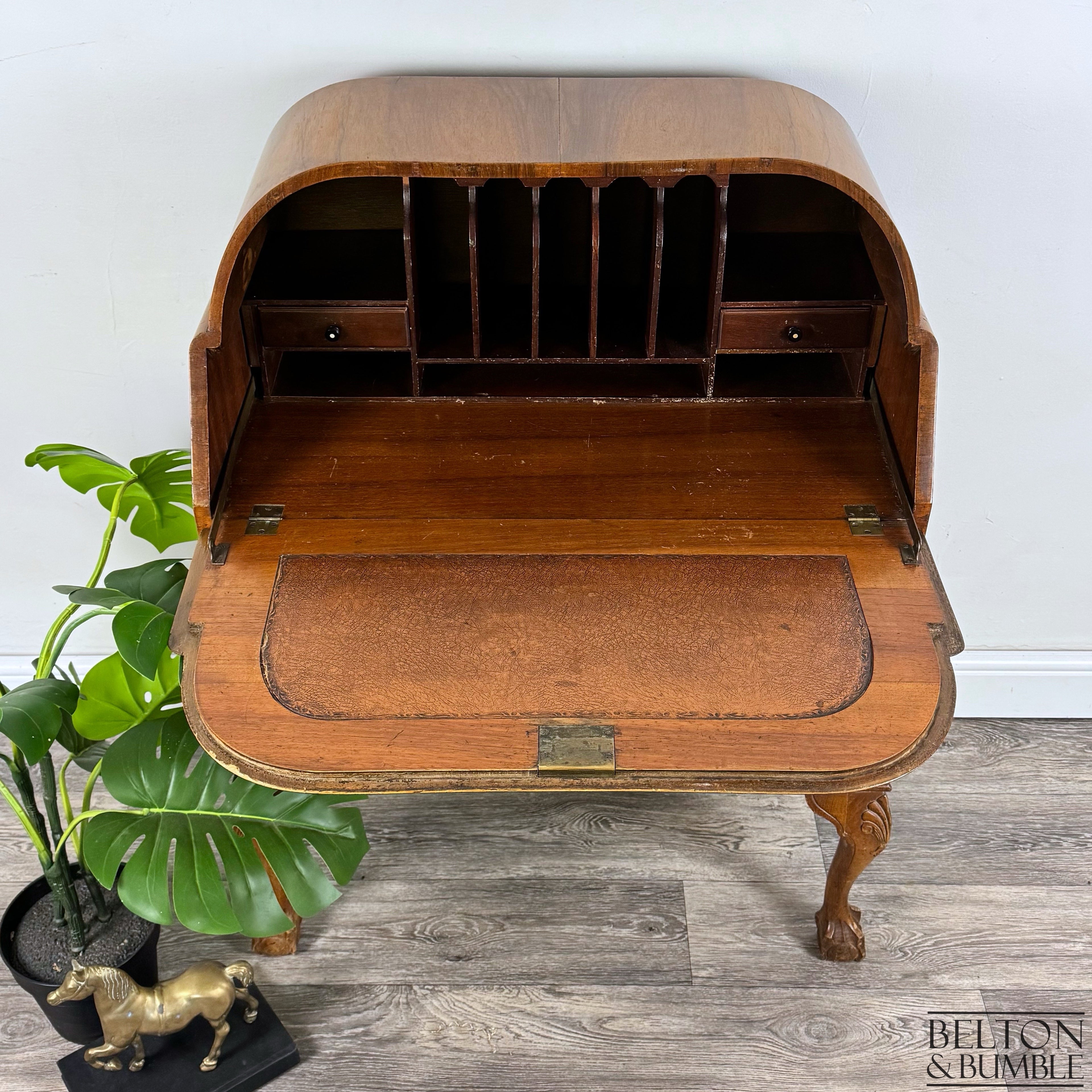 Burr Walnut Bureau Writing Desk-Belton & Bumble