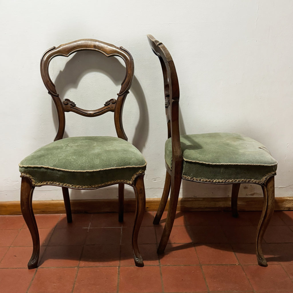 Pair of Victorian Balloon Back Chairs – Ready for Custom Commission-Belton & Bumble