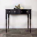 Tall Console or Sofa Table, Bow Fronted with Drawers in Black-Belton & Bumble