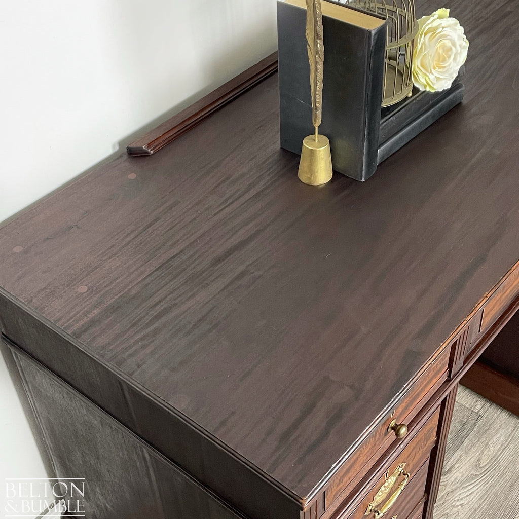 Mahogany Nine Drawer Twin Pedestal Desk-Belton & Bumble